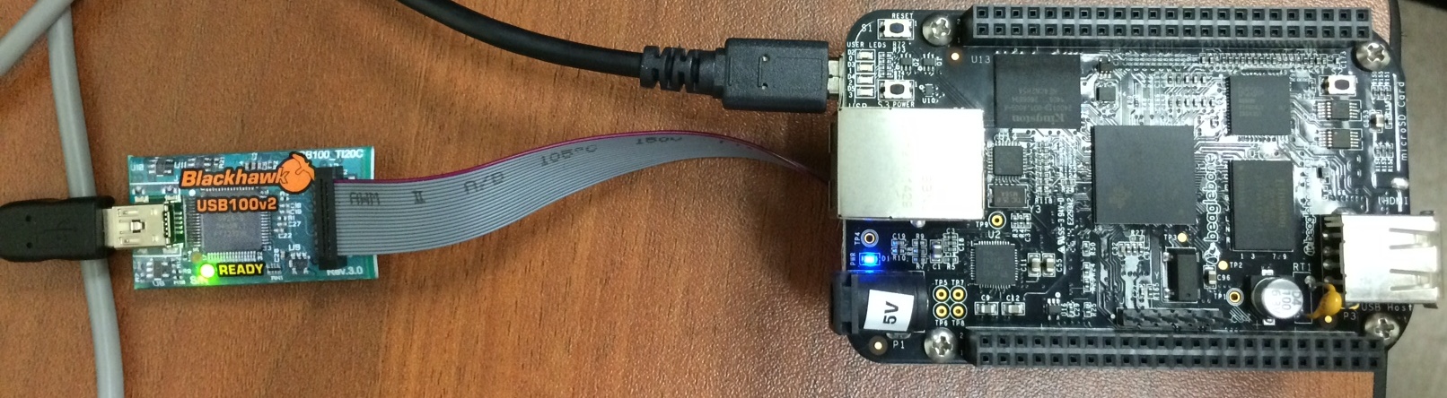 BeagleBone Black Debugging via TI USB100v2 JTAG Emulator