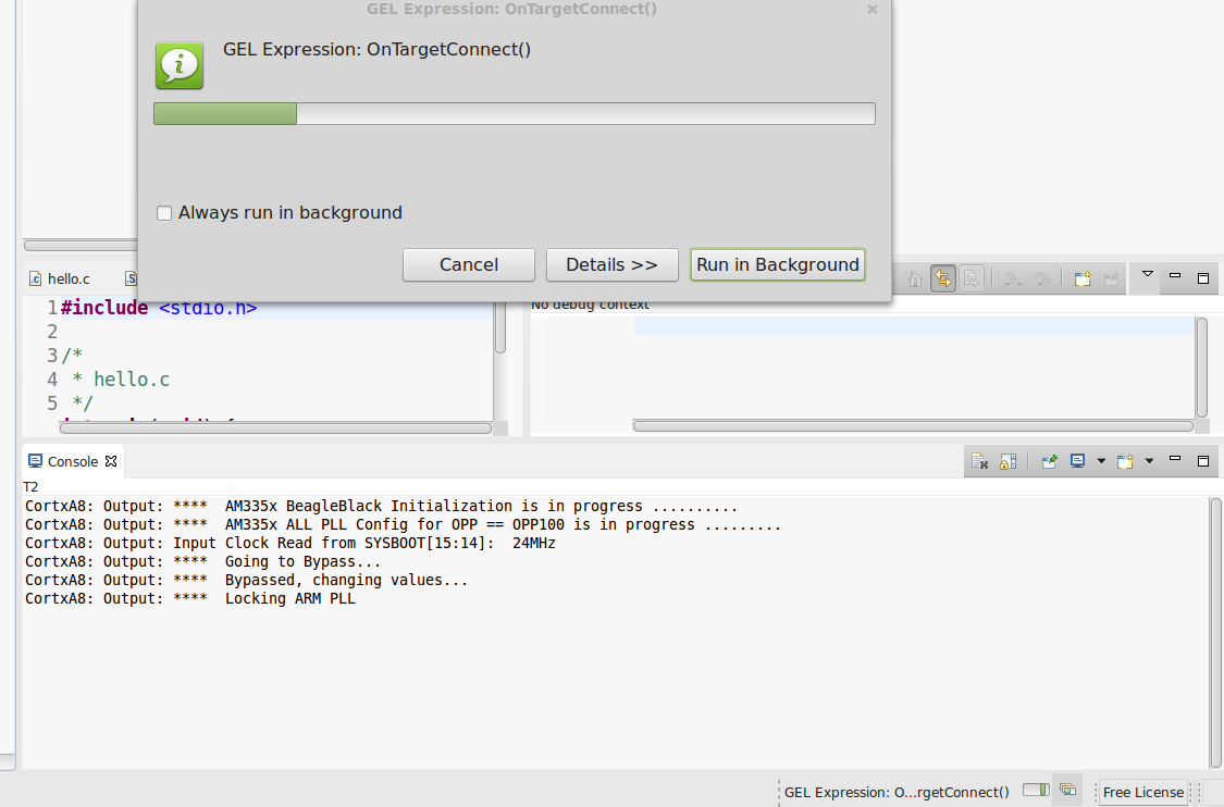 BeagleBone Black Debugging via TI USB100v2 JTAG Emulator